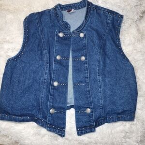 Denim Studded Vest